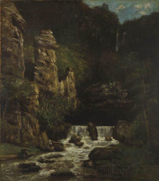 Gustave Courbet Landscape with Waterfall Norge oil painting art
